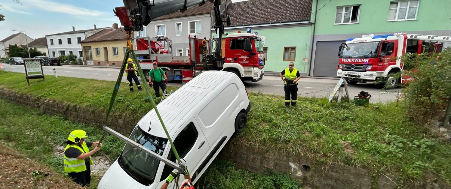 T1 Verkehrsunfall – PKW im Graben