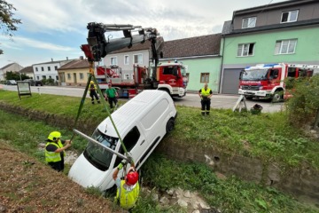 T1 Verkehrsunfall – PKW im Graben